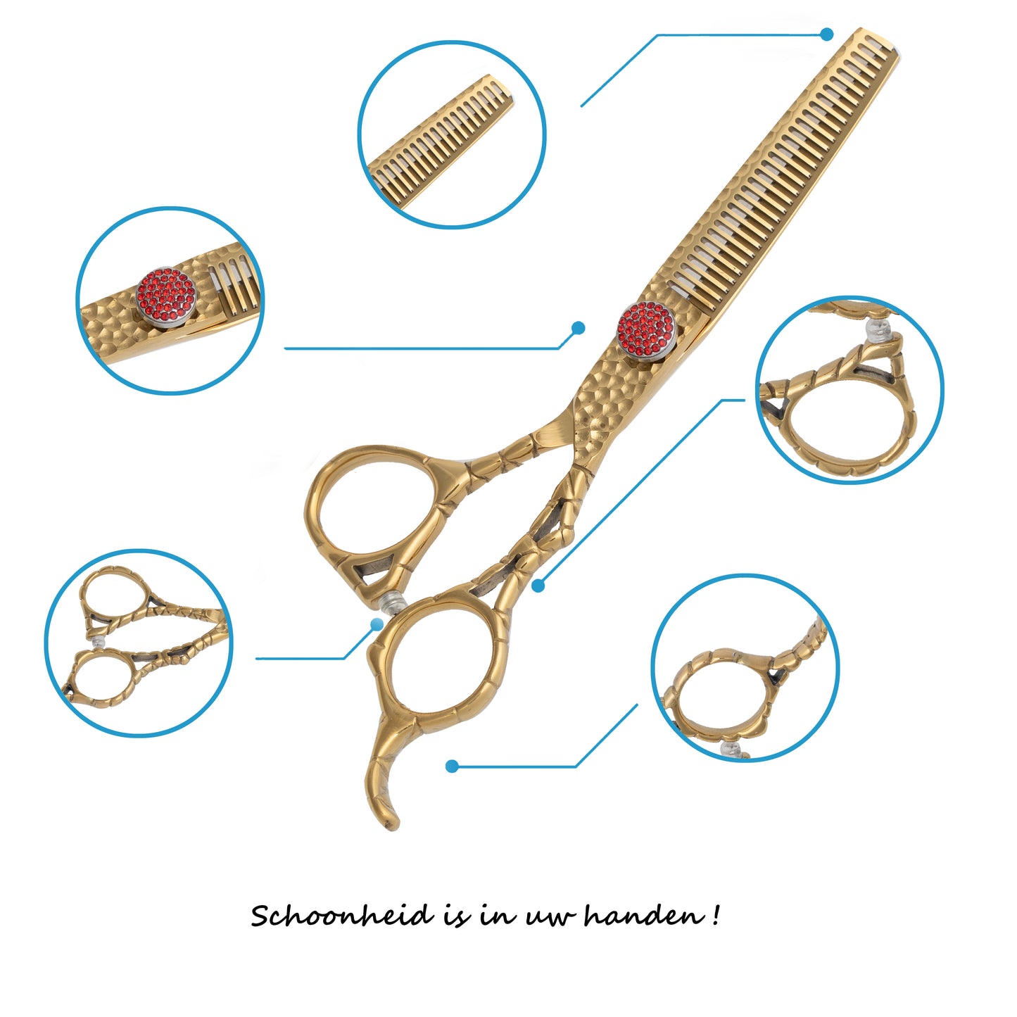 Achilles® Daishiro Pro Schaar Set 6 Inch -Kappersschaar Hoog Kwaliteit - Uitdunschaar - Schaar