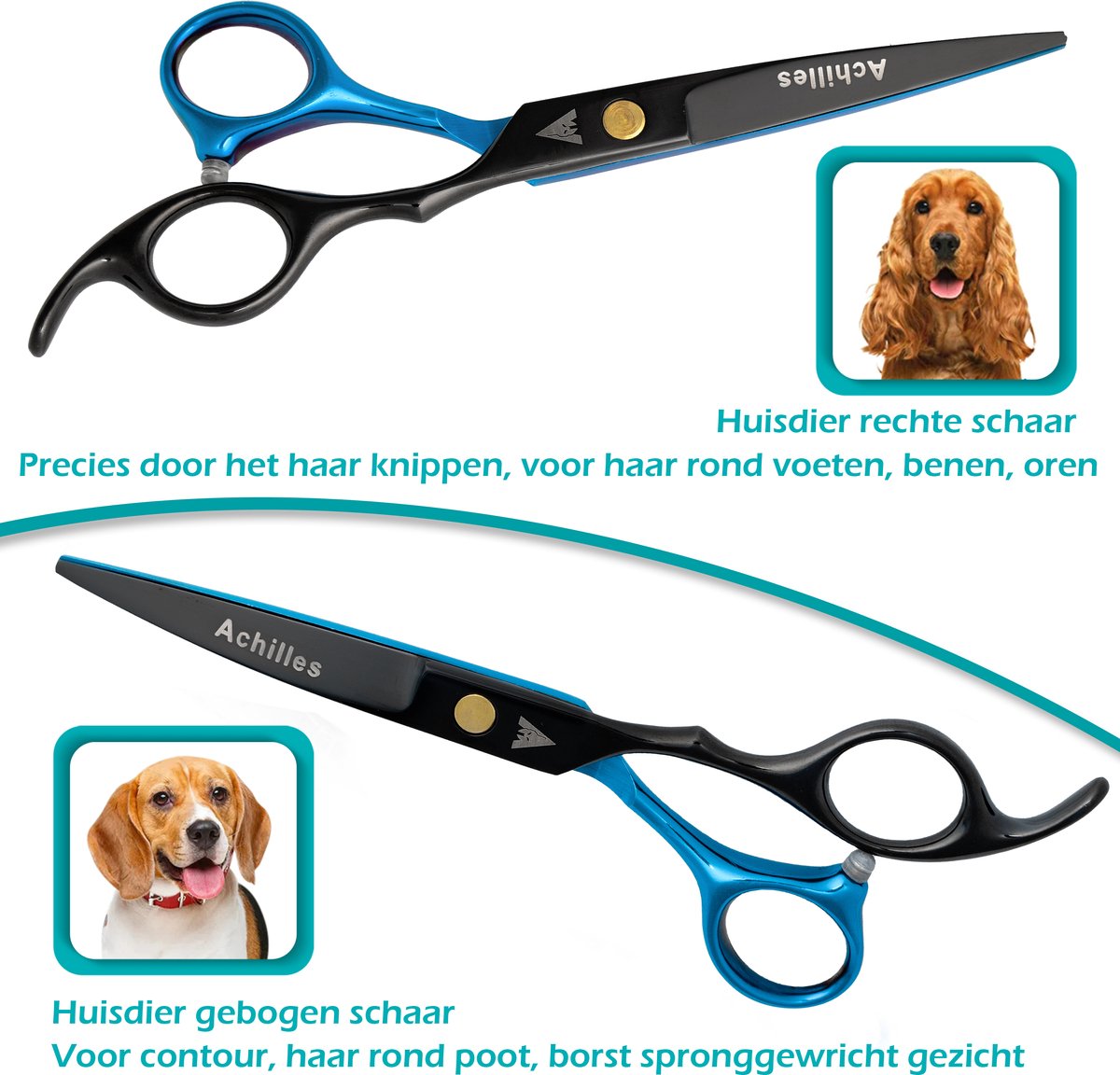Achilles® Hondenschaar - Scharenset Hond 6 INCH - Trimschaar Voor Honden - Huisdier Knipset