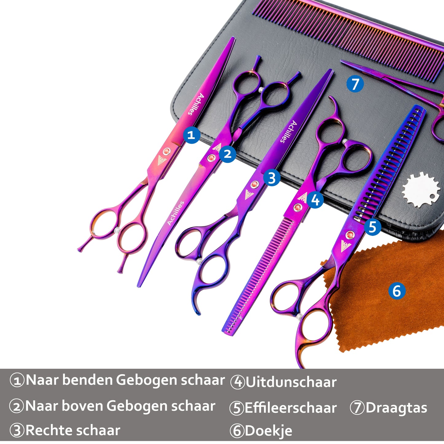 Achilles® Professionele 8-Delig Scharenset Hond