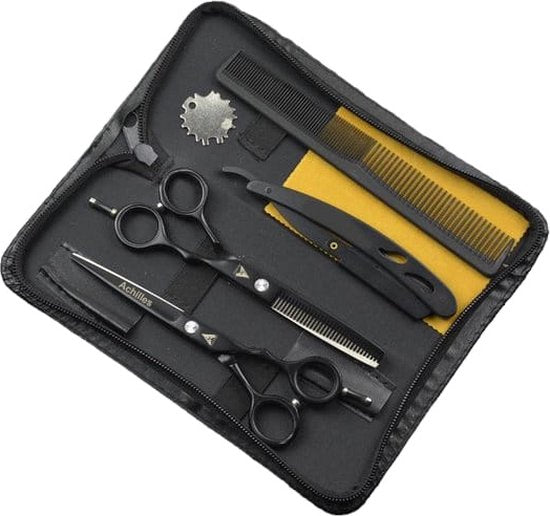 Achilles Kappersschaar 6 inch Hoogwaardige Kwaliteit Stainless Steel + Schaar Kapper – Uitdunschaar - Effileerschaar - Kapperschaar