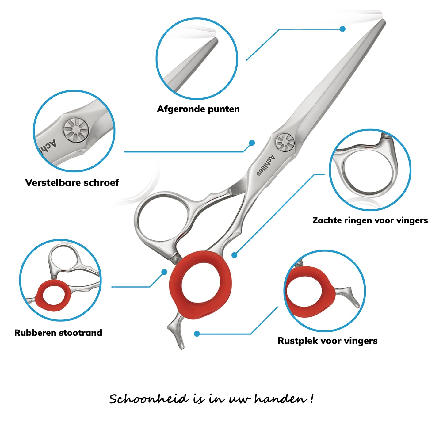 Achilles Hoog Kwaliteit Kappersschaar 6 Inch - Professionele Knipschaar – Duurzaam