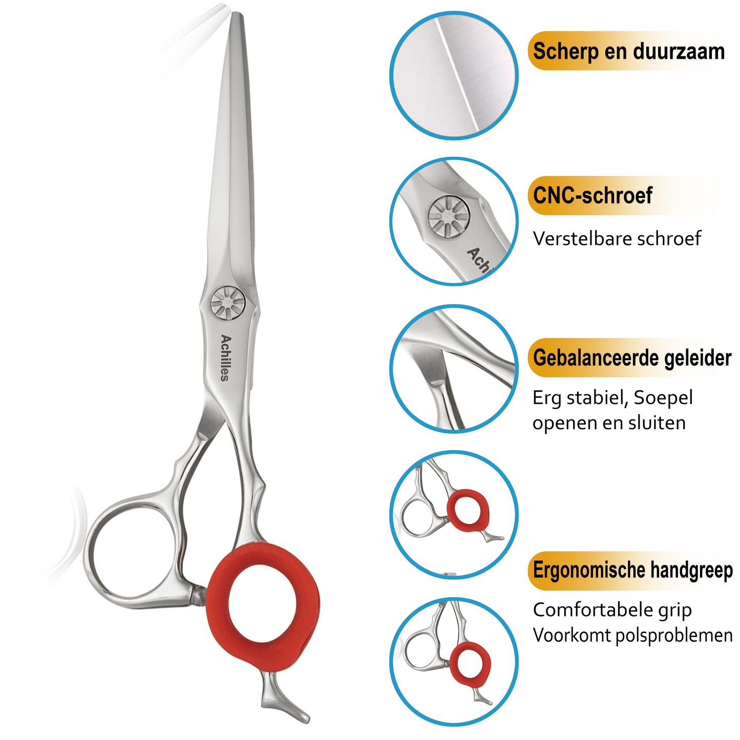 Achilles Hoog Kwaliteit Kappersschaar 6 Inch - Professionele Knipschaar – Duurzaam
