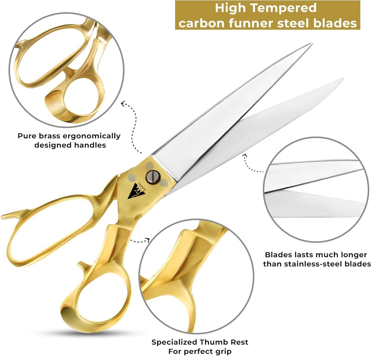 Achilles® Maharaja Kleermakersschaar 29 CM - Stoffenschaar - Textielschaar - Stofschaar