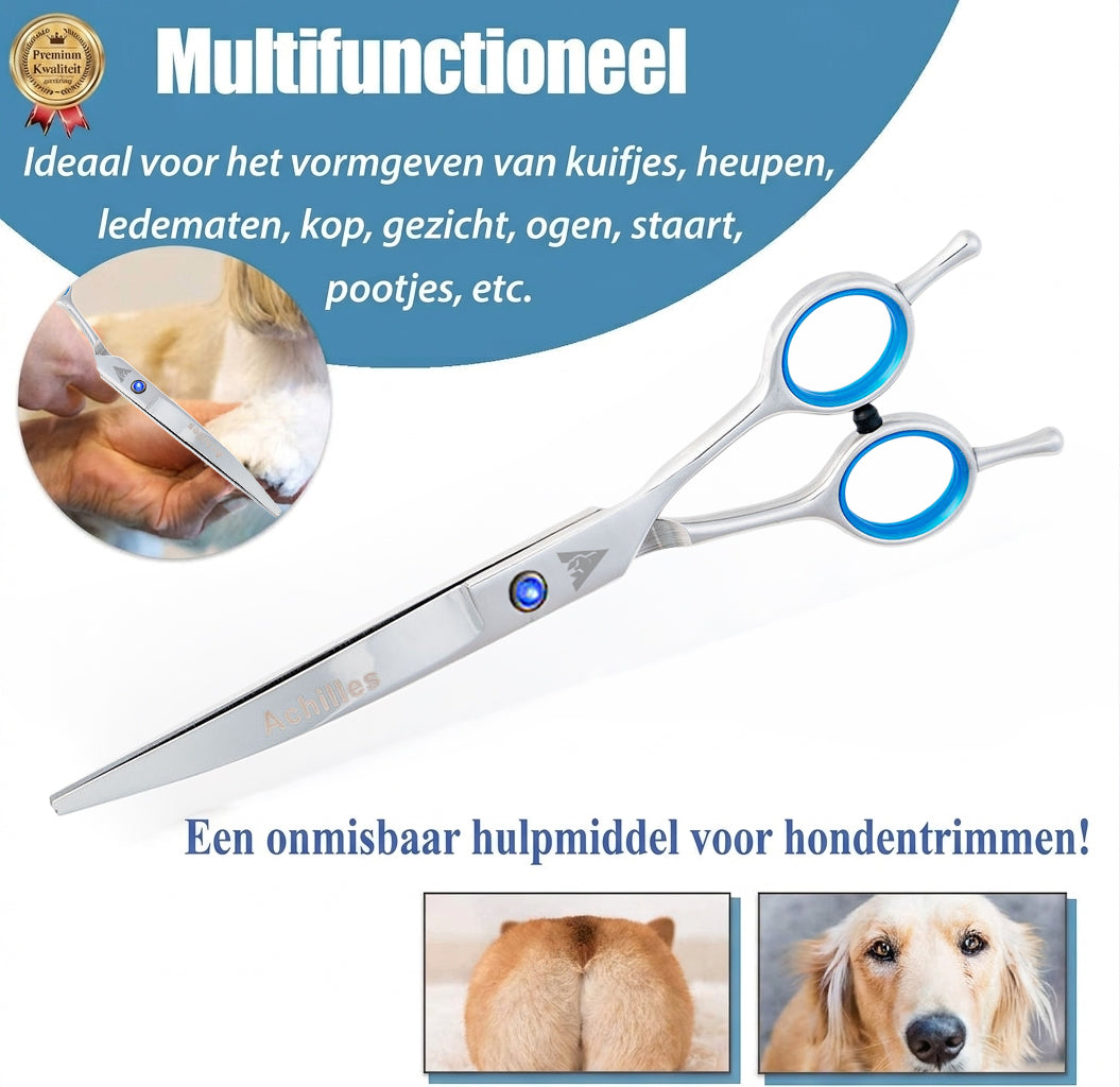 Achilles® Wakumi Pro Hondenschaar - 7 INCH Scharenset Hond- Trimschaar Honden - Effileerschaar Hond
