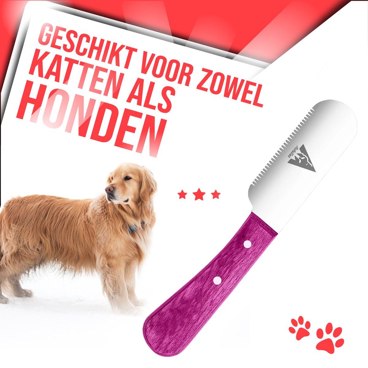Achilles® Pinku (桃色) - Trimmes Set Kat & Hond - Plukmes - Stripmes Set – Beukenhout
