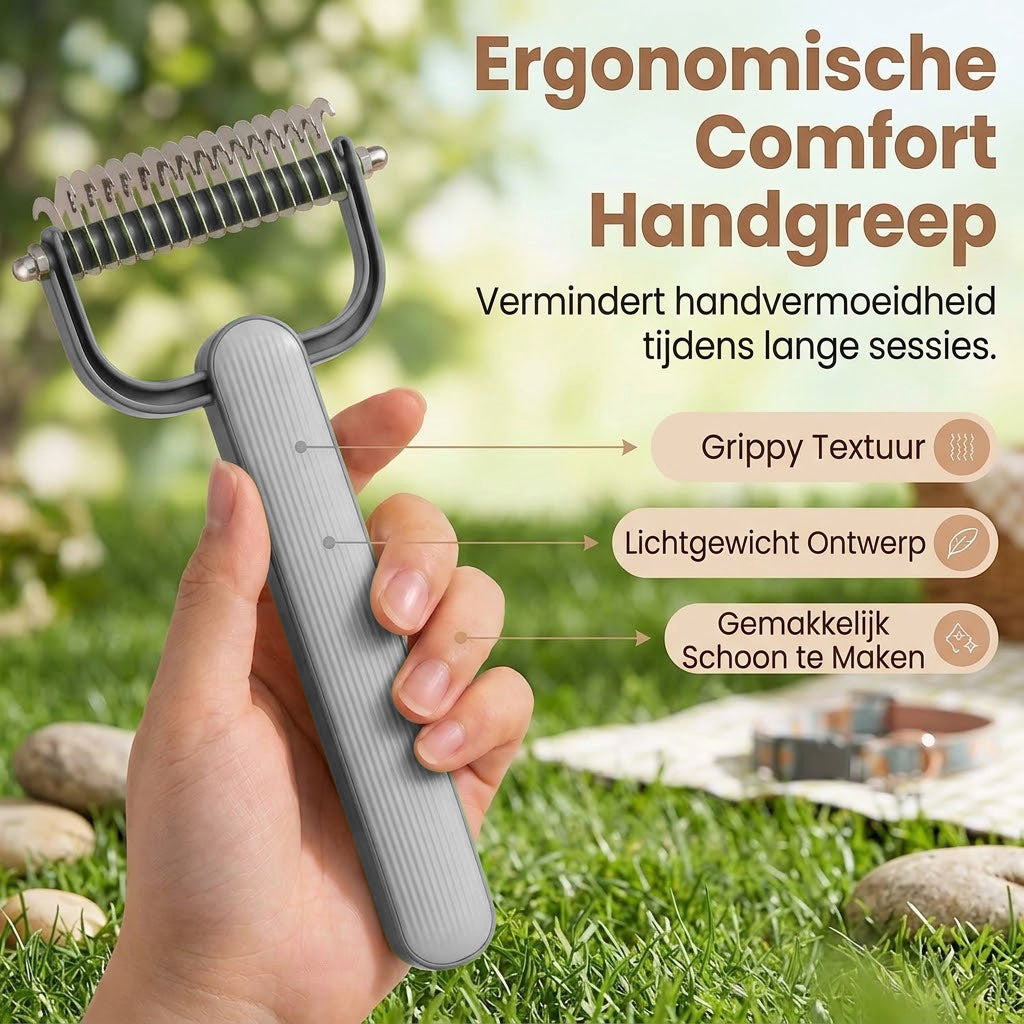 Achilles® Dubbelzijdige Ontwoller & Ontklitborstel – Hondenborstel & Kattenborstel - Onderwol