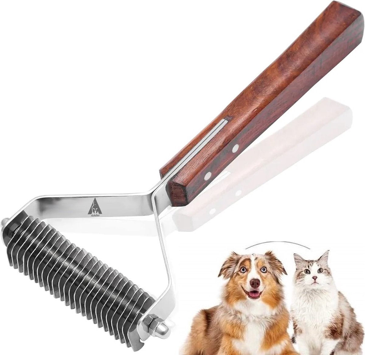 Achilles® Ondervacht Kam Hond en Kat - Kattenkam - Kattenborstel - Ondervachtkam - Trimmes