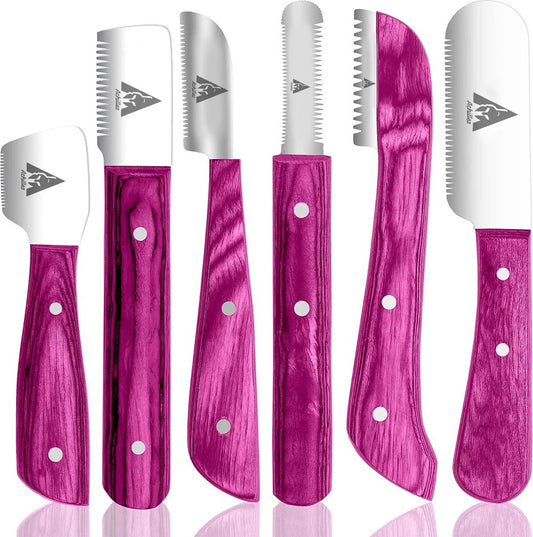 Achilles® Pinku (桃色) - Trimmes Set Kat & Hond - Plukmes - Stripmes Set – Beukenhout