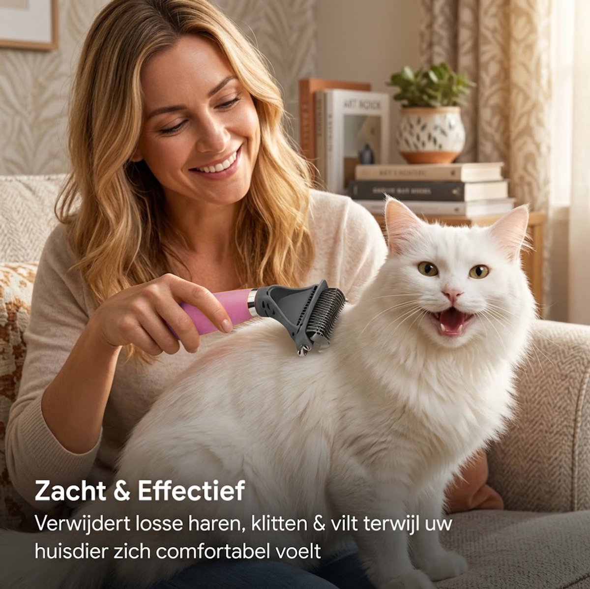 Achilles® Premium 2-in-1 Vachtborstel voor Hond, Kat & Paard – Dubbelzijdige Onderwol Kam & Klittenborstel