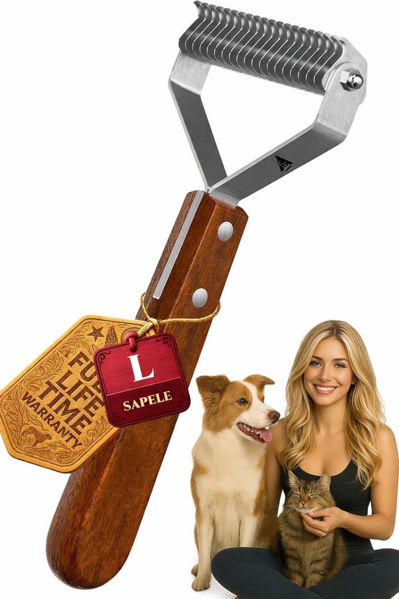 Achilles® Ondervacht Kam Hond en Kat - Kattenkam - Kattenborstel - Ondervachtkam - Trimmes